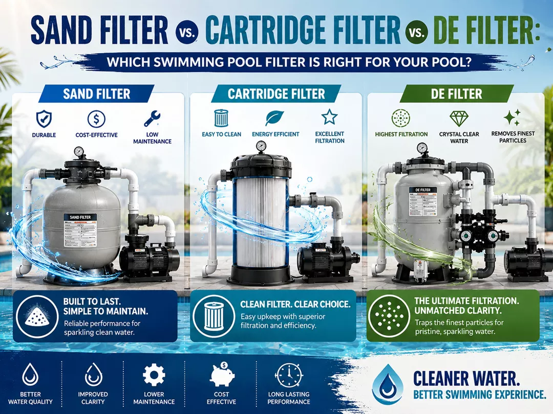 Sand Filter vs. Cartridge Filter vs. DE Filter: Which Swimming Pool Filter Is Right for Your Pool?


