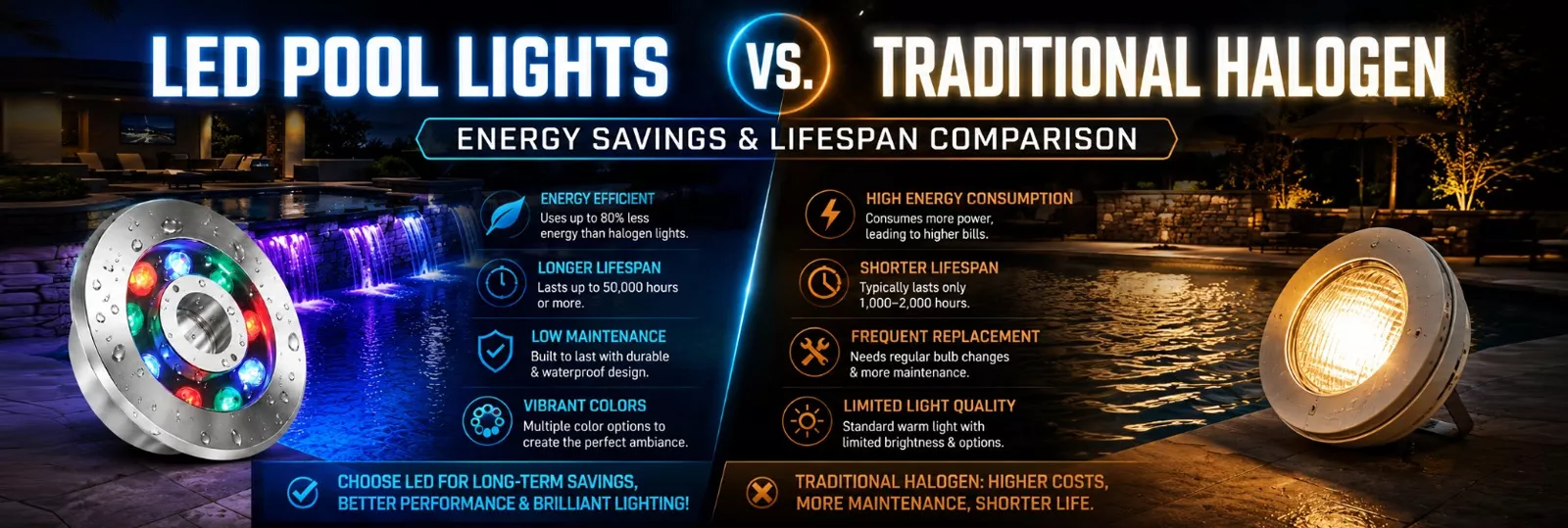 LED vs. Halogen Swimming Pool Light: Which One Actually Saves You Money?