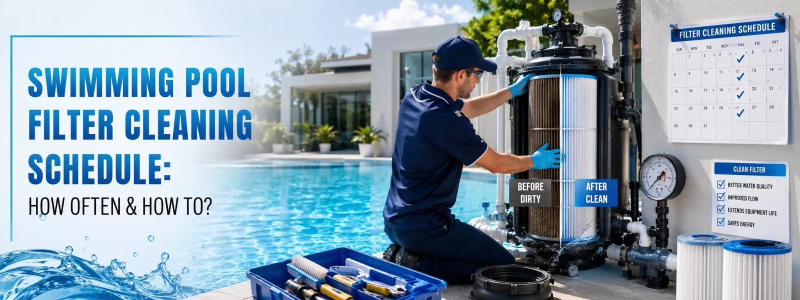 Swimming Pool Filter Cleaning Schedule: How Often & How To?