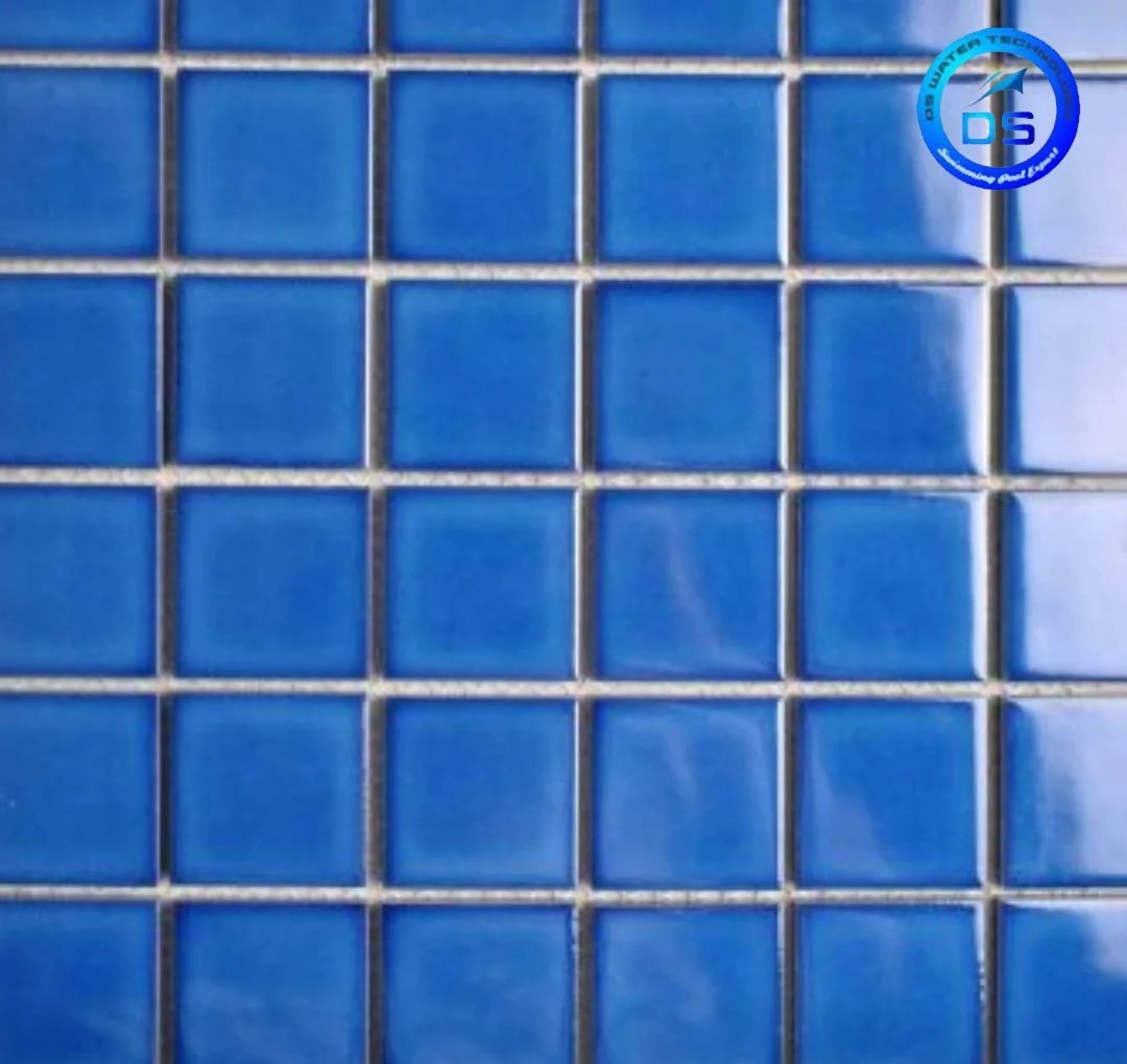 Square Glossy Dark Blue Mosaic Pool Tile