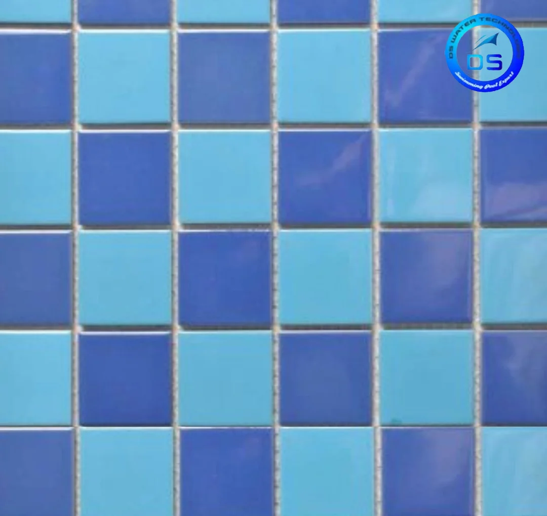 Dark Blue and Sky Blur Mosaic Pool Tiles