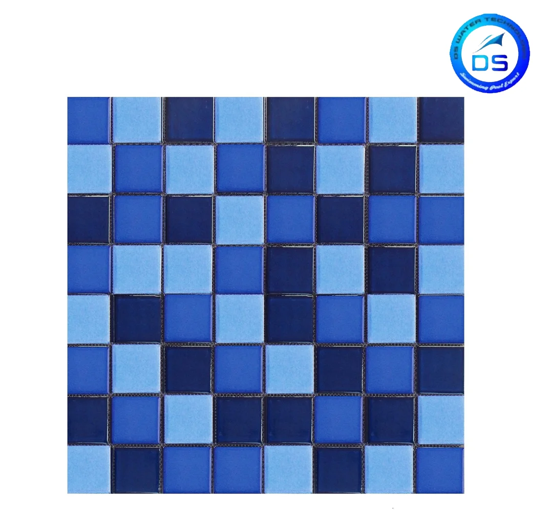 Dark Blue Shimmering Glass Tiles