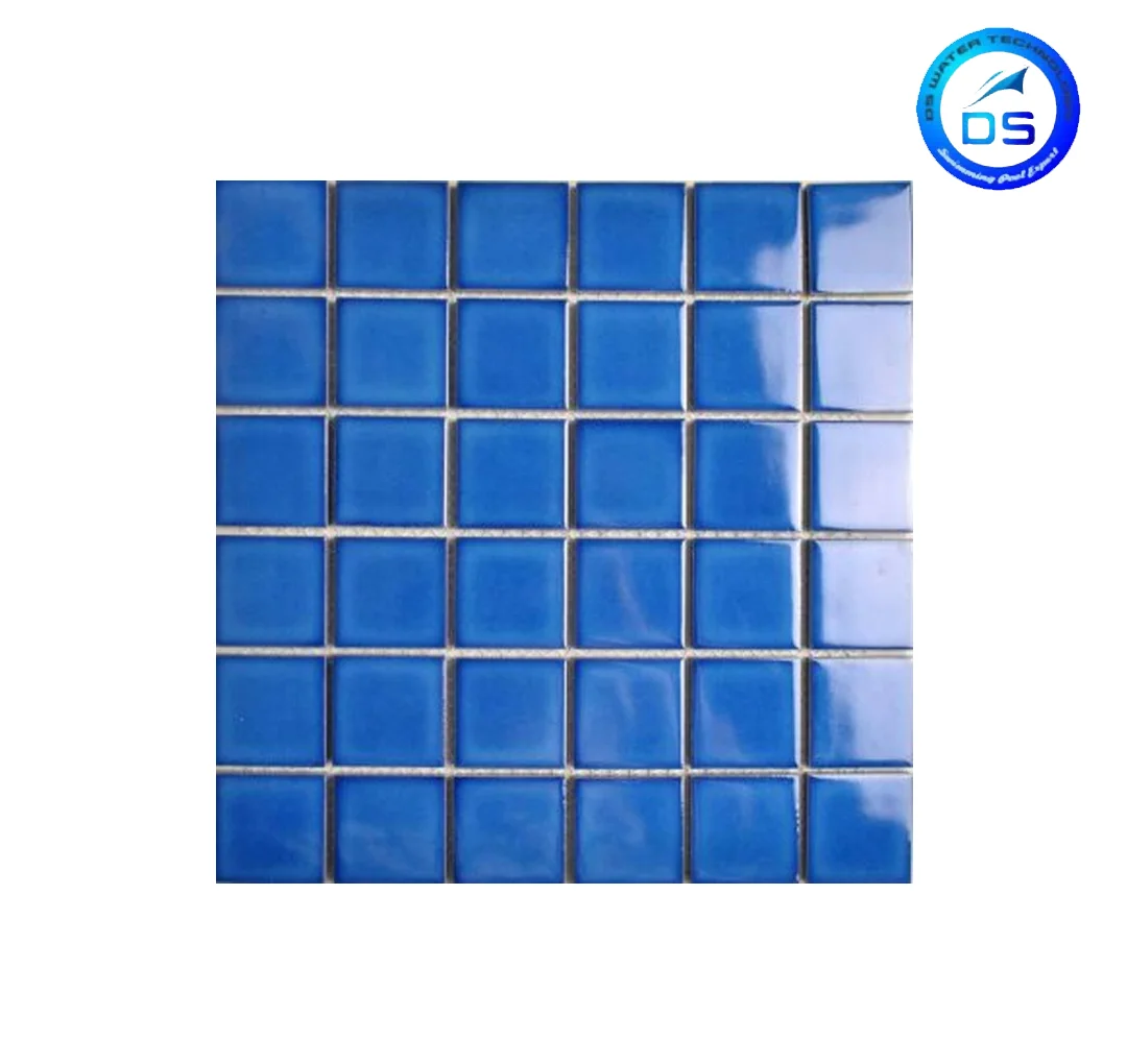 Square Glossy Dark Blue Mosaic Pool Tile